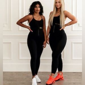 Gold Elite NEW with tags Corset top black leggings Size XXS